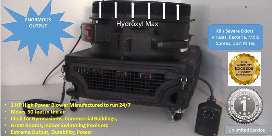 Hydroxyl Max Vertical Tornado Ozone Generator Machine