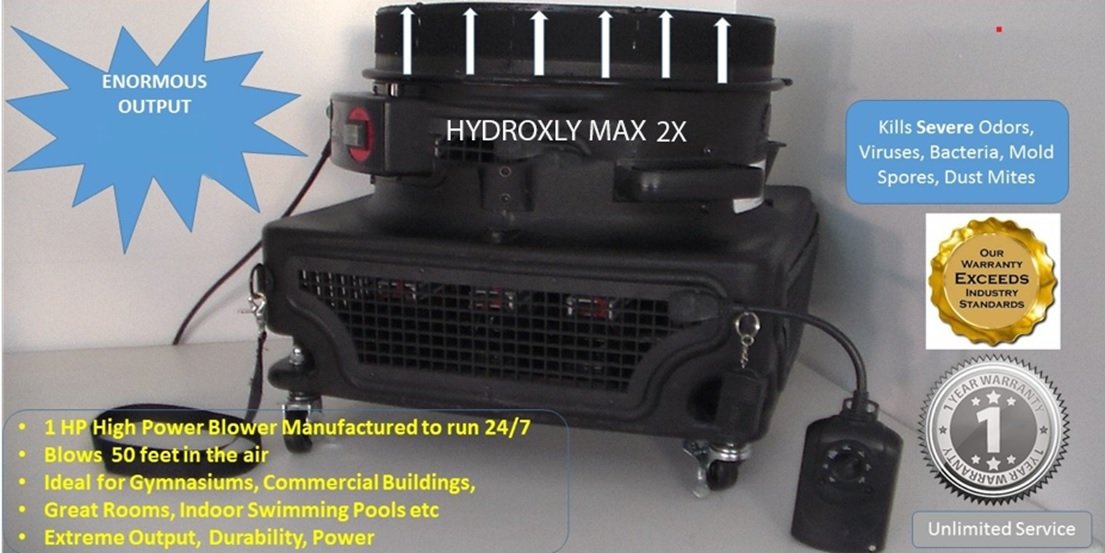 Hydroxyl Max 2X Vertical Tornado Ozone Generator Machine